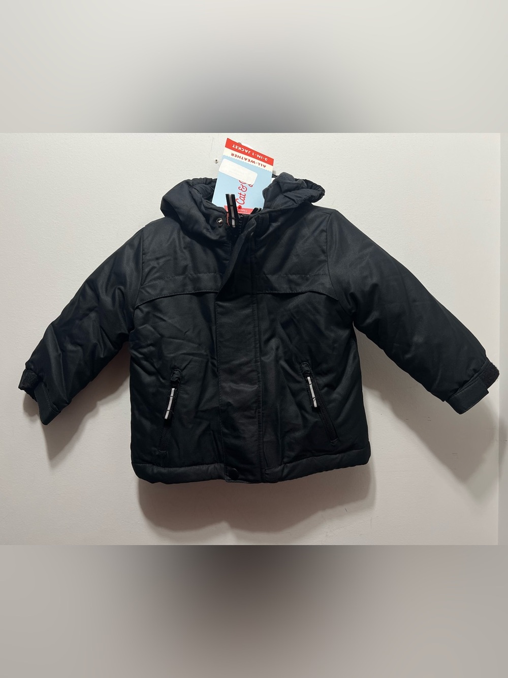 18 Month Cat & Jack Black Hooded 3 In 1 Winter Jacket for Kids